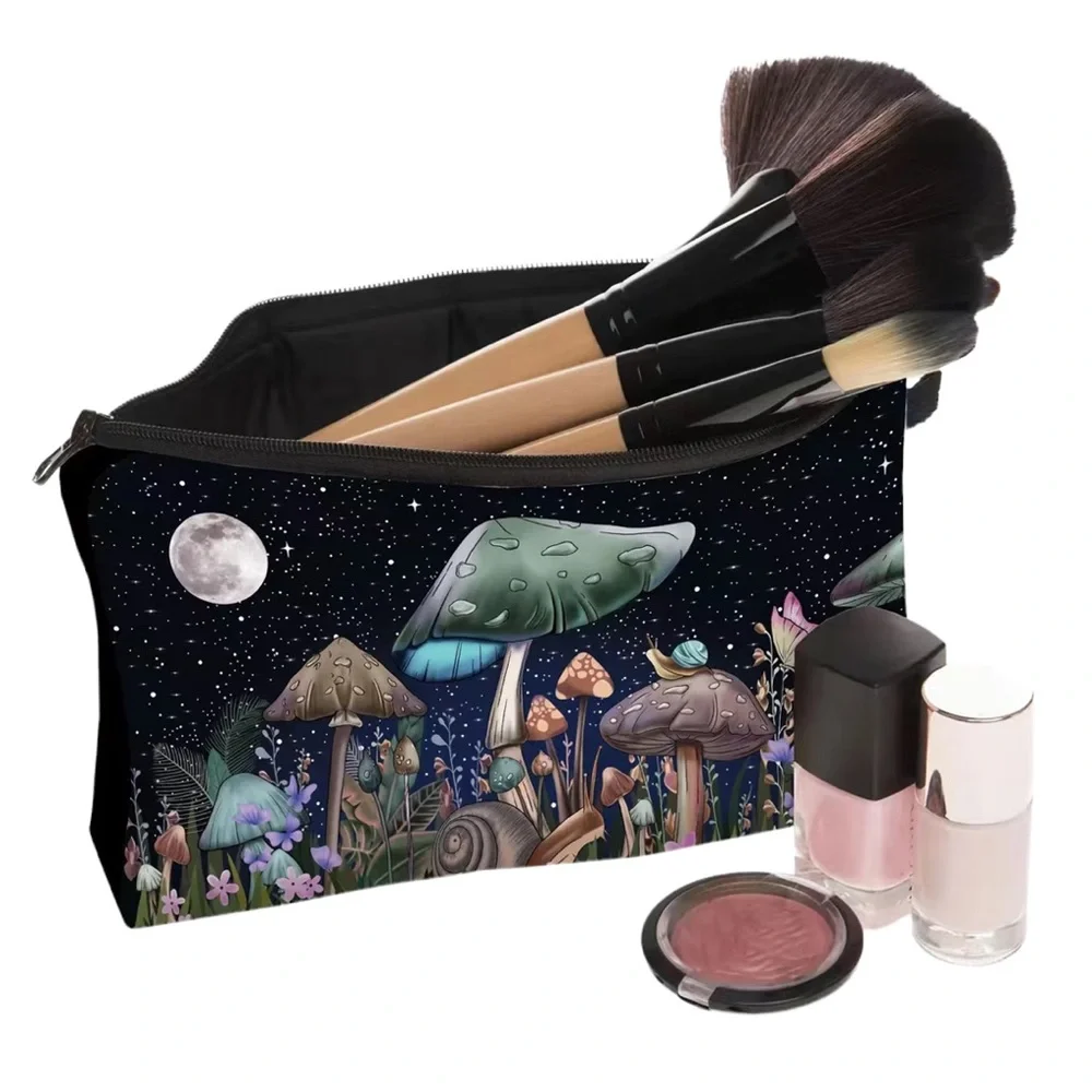 Night Sky Mushroom Patch Cosmetic Bag - Picture 4 of 6